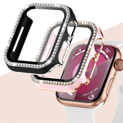 Rhinestone Tempered Glass Case For Apple Watch