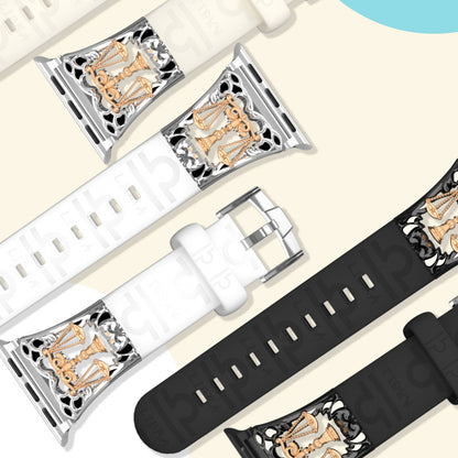 Metal Embossed Constellation Watch Strap For Apple Watch--Libra