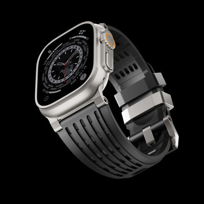 Ultra-Wide Leather /silicone Tactical Watch Band For Apple Watch
