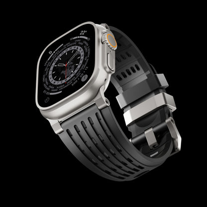 Ultra-Wide Leather /silicone Tactical Watch Band For Apple Watch