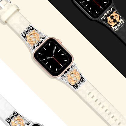 Metal Embossed Constellation Watch Strap For Apple Watch--Pisces