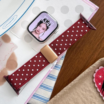 Polka Dot Magnetic Woven Nylon Strap for Apple Watch