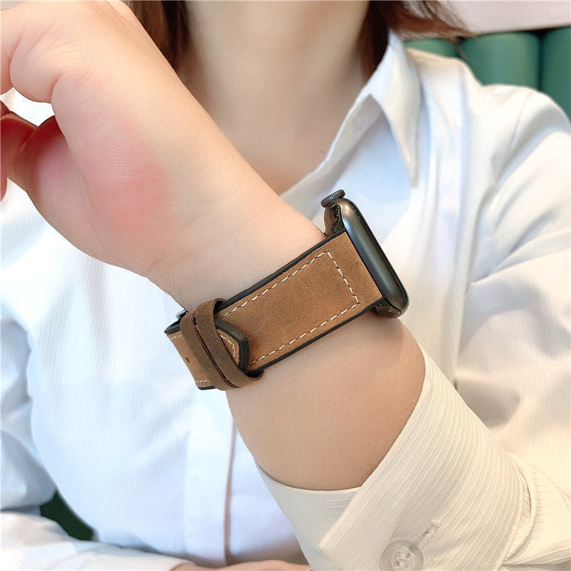 Leather Luxury Watch Band For Apple Watch