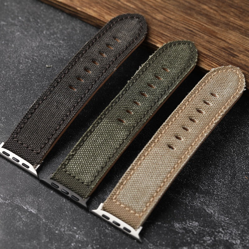 Handmade Genuine Canvas Leather Watchband