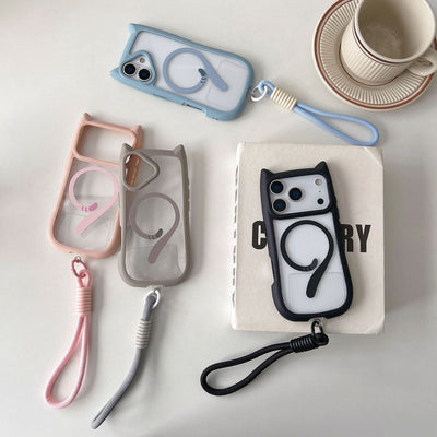 Cute 3D Cat Ear MagSafe Case for iPhone