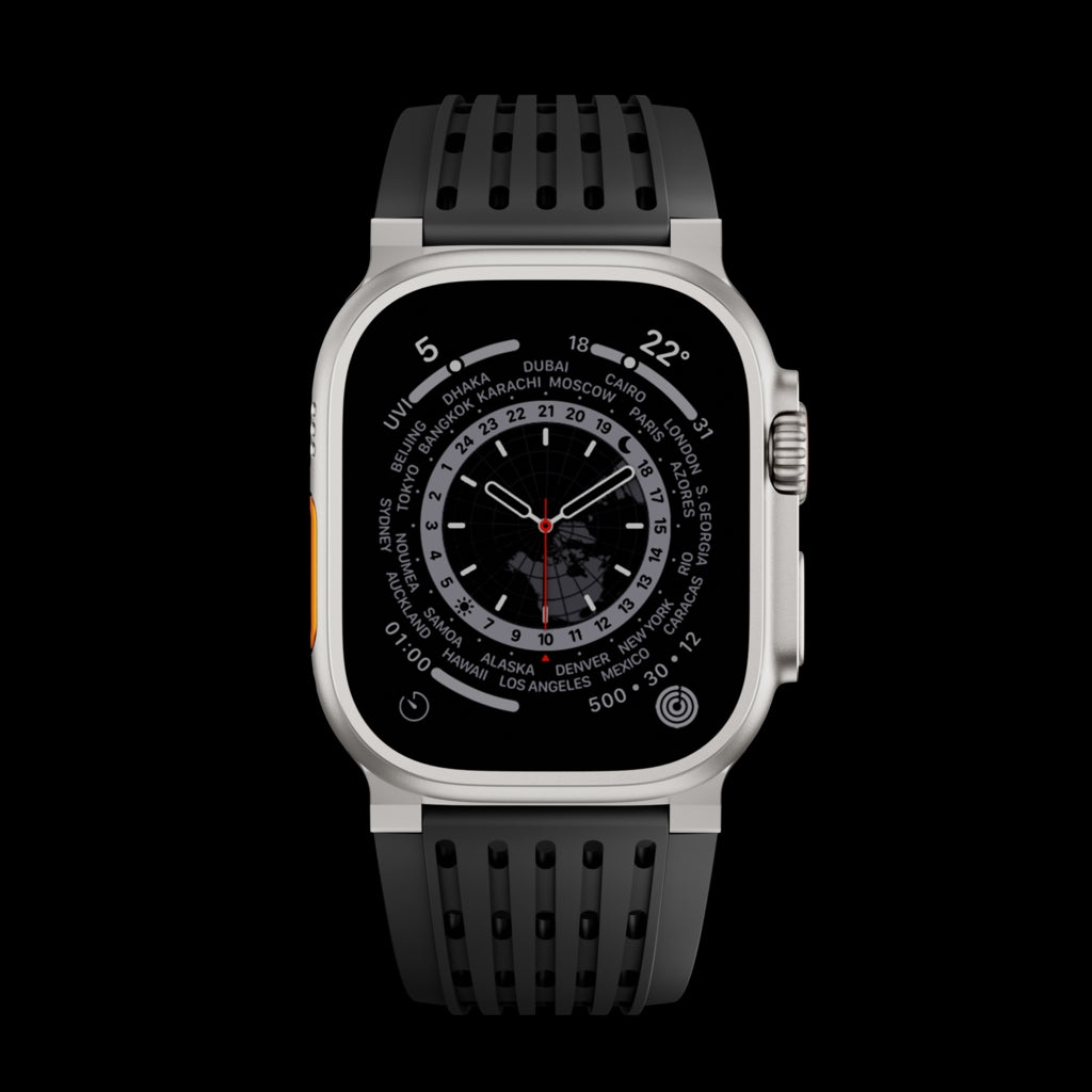 Ultra-Wide Leather /silicone Tactical Watch Band For Apple Watch
