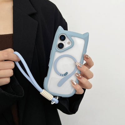 Cute 3D Cat Ear MagSafe Case for iPhone