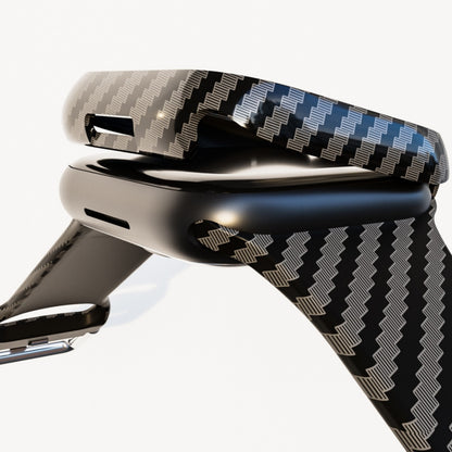 Carbon Fiber Texture Silicone Strap + Case Set For Apple Watch