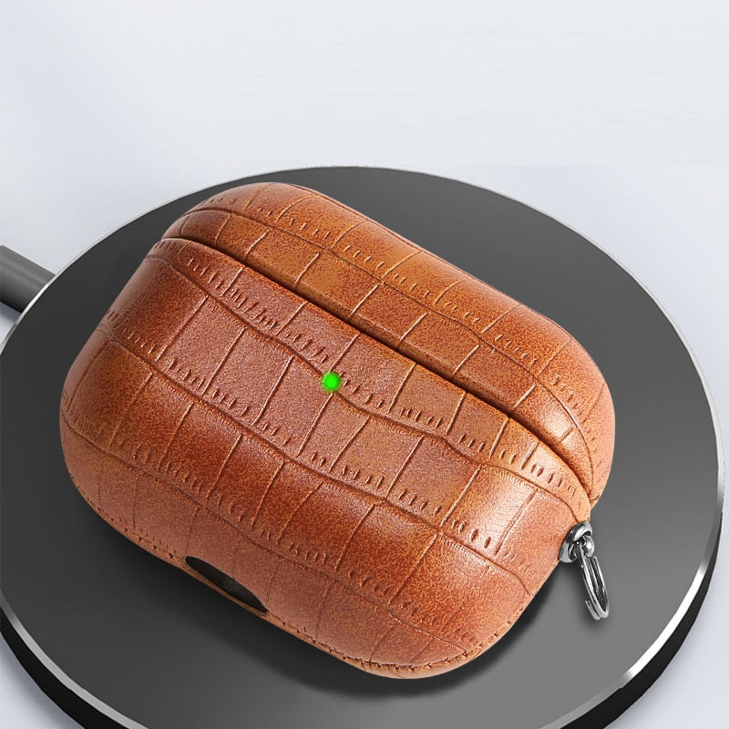 Crocodile Texture Leather AirPods Case