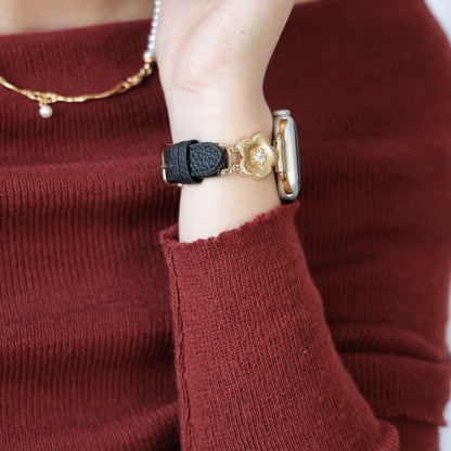 Flower Leather Strap For Apple Watch