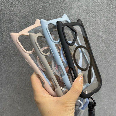 Cute 3D Cat Ear MagSafe Case for iPhone