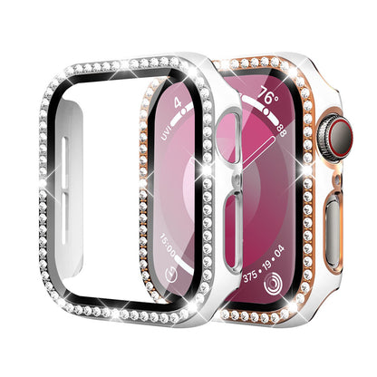 Rhinestone Tempered Glass Case For Apple Watch