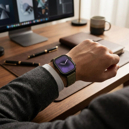 Upgraded Magnetic Buckle Leather Strap For Apple Watch