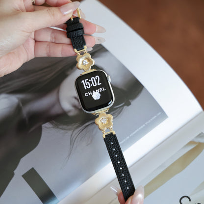 Flower Leather Strap For Apple Watch