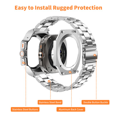 Zinc Alloy Case with Metal Band for Samsung Galaxy Watch Ultra/Ultra2 47mm