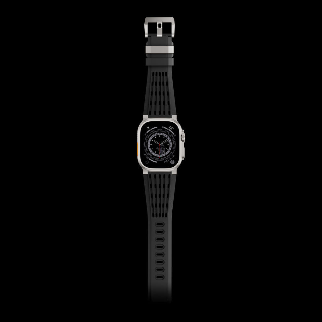 Ultra-Wide Leather /silicone Tactical Watch Band For Apple Watch