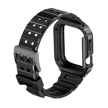 Silicone Band With Stainless Steel Case For Apple Watch