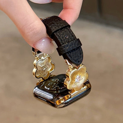 Flower Leather Strap For Apple Watch