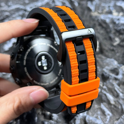 Two-tone Textured Silicone Watch Strap For Garmin