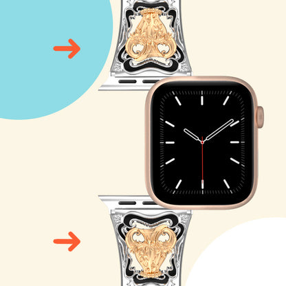 Metal Embossed Constellation Watch Strap For Apple Watch--Aquarius