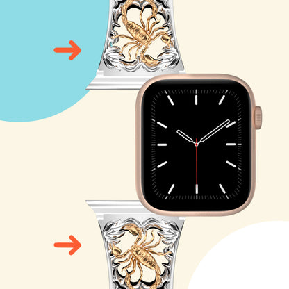 Metal Embossed Constellation Watch Strap For Apple Watch--Scorpio