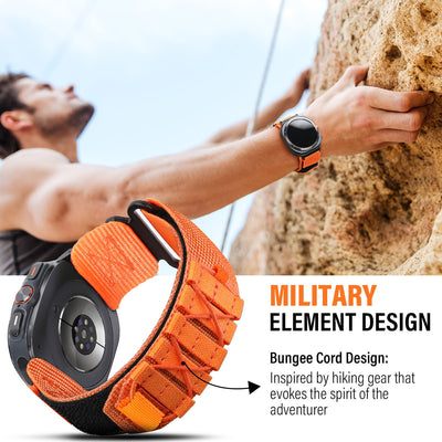 Nylon Canvas Loop Velcro Strap For Samsung Galaxy Watch Ultra/4 5 6 7 Pro