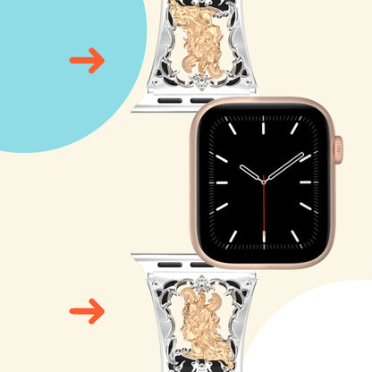 Metal Embossed Constellation Watch Strap For Apple Watch--Virgo