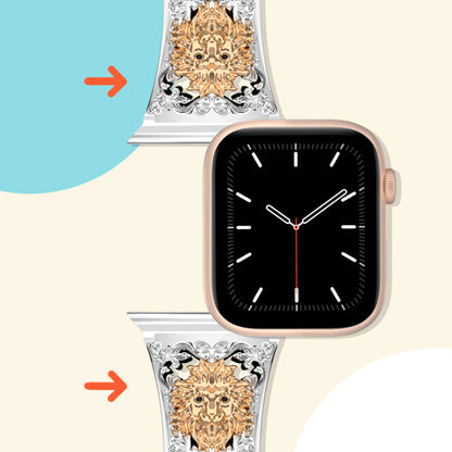 Metal Embossed Constellation Watch Strap For Apple Watch--Leo