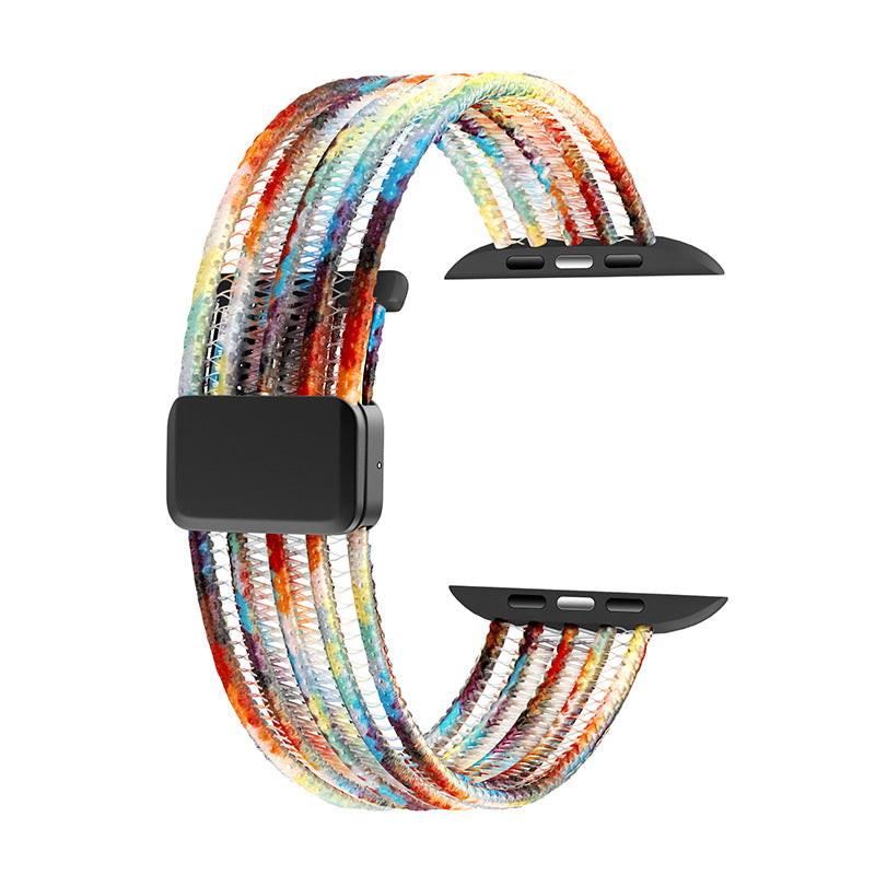 Fish Silk Mesh Breathable Magnetic Soft Strap For Apple Watch