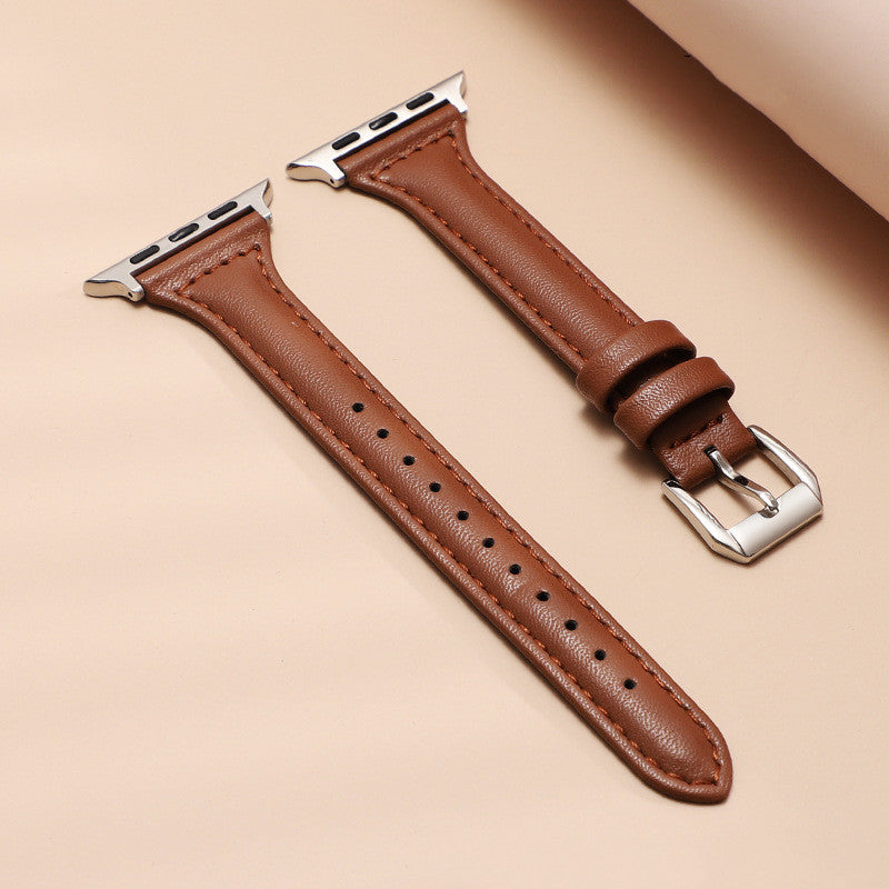 Women's Slim Leather Apple Watch Bands-Thin strap