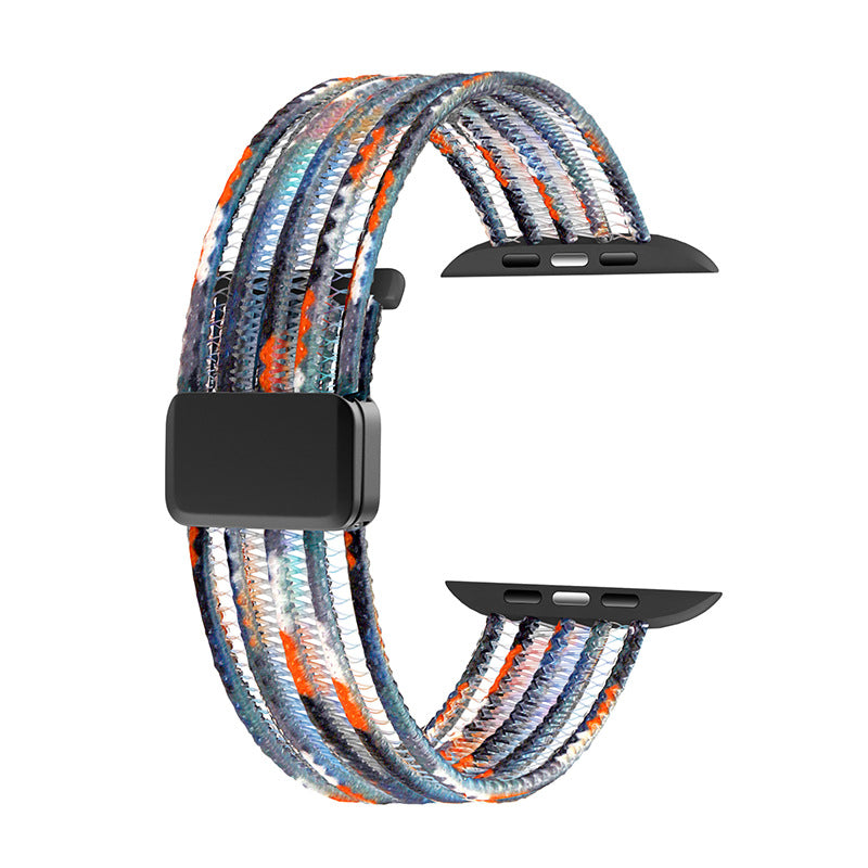 Fish Silk Mesh Breathable Magnetic Soft Strap For Apple Watch