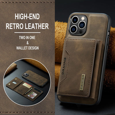 2-in-1 Magnetic Wallet iPhone Case – Detachable Leather Card Holder