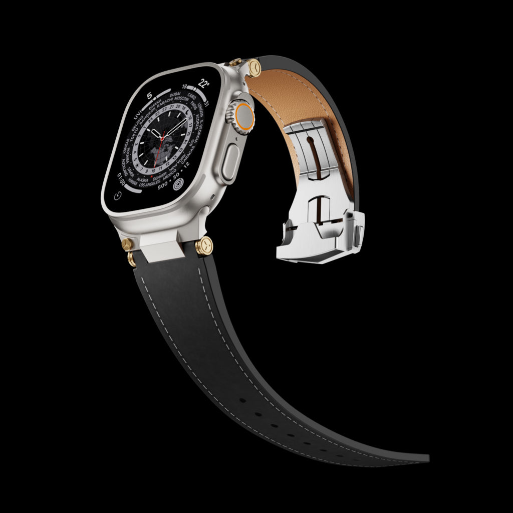 Elite Italian Leather Band with Deployment Clasp for Apple Watch
