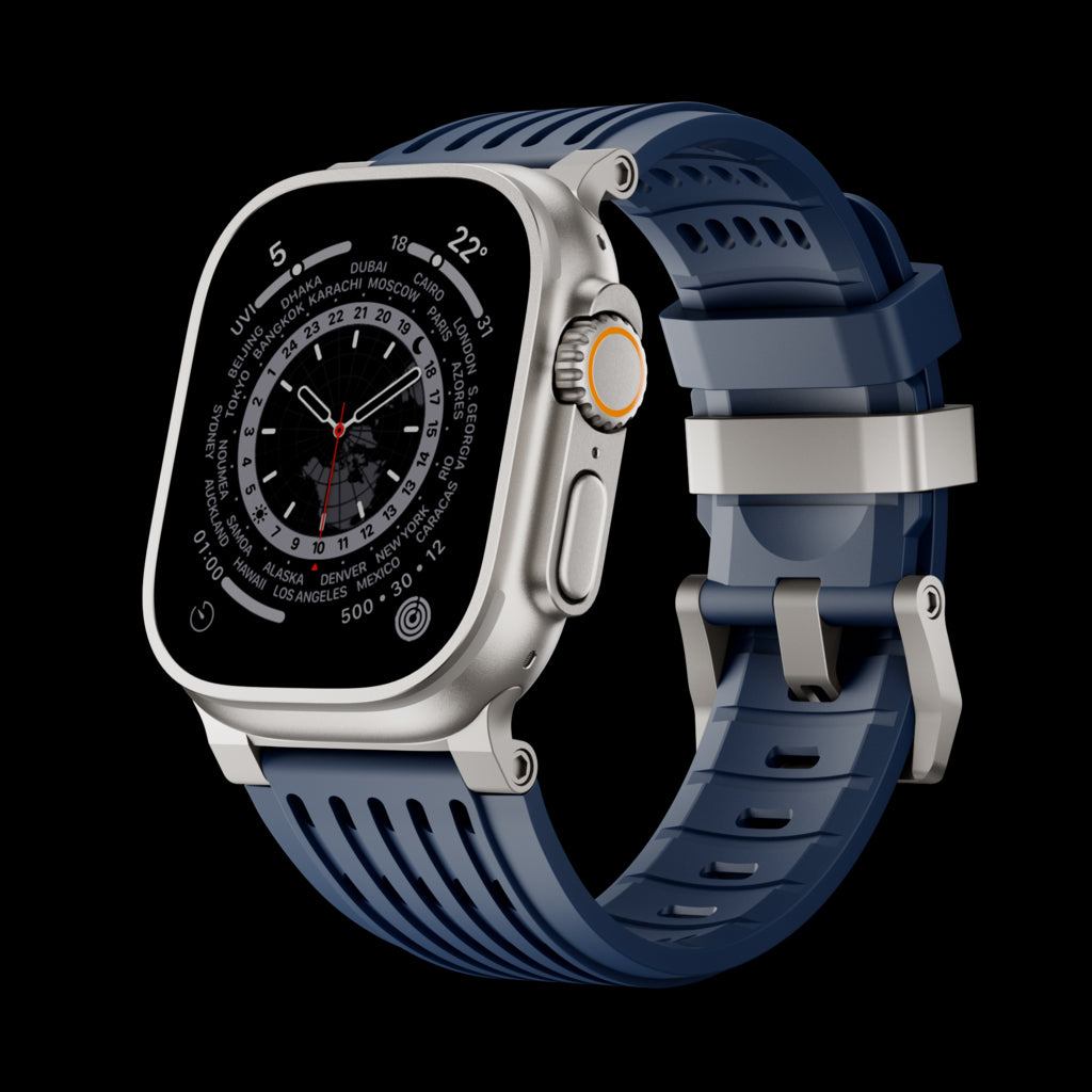 Ultra-Wide Leather /silicone Tactical Watch Band For Apple Watch