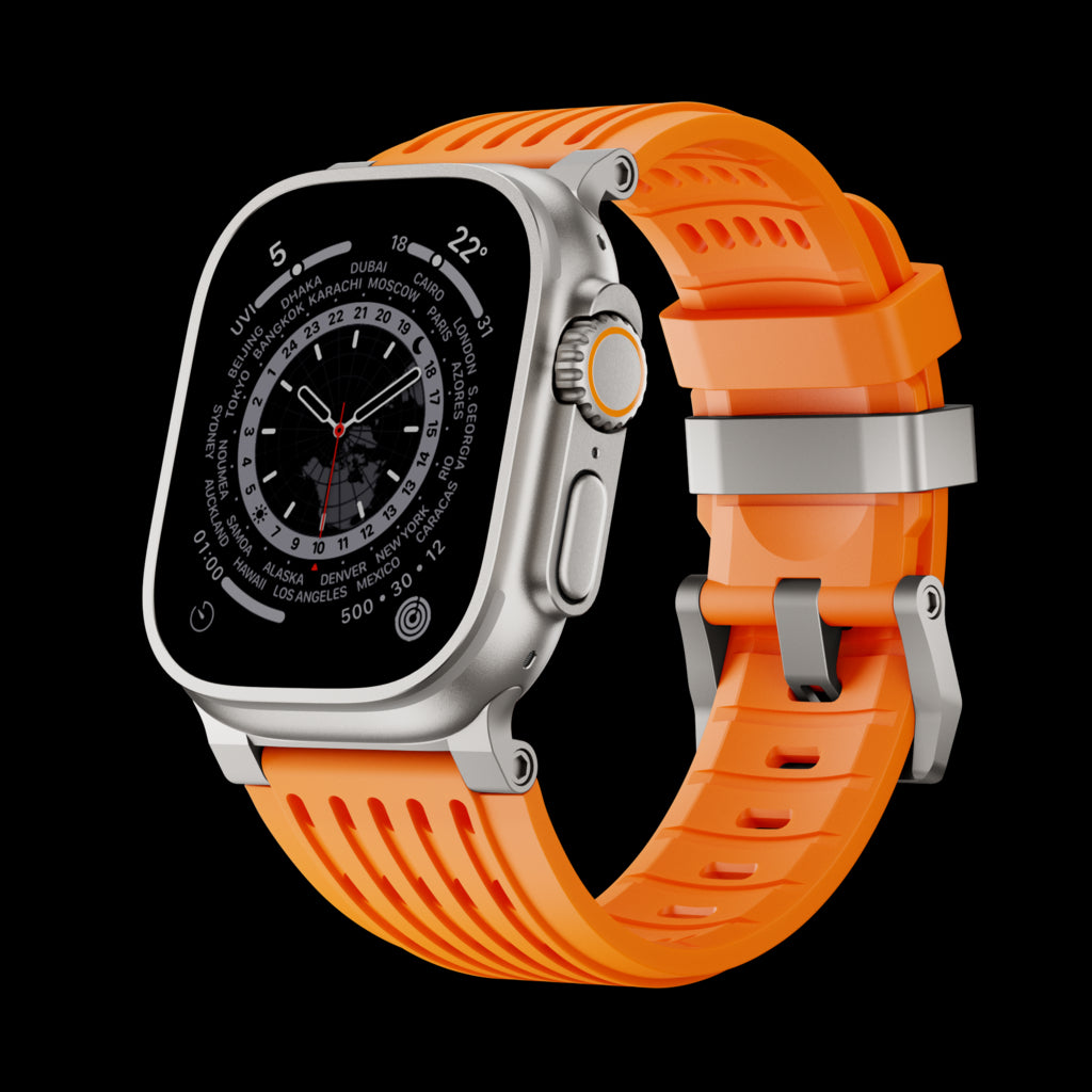 Ultra-Wide Leather /silicone Tactical Watch Band For Apple Watch