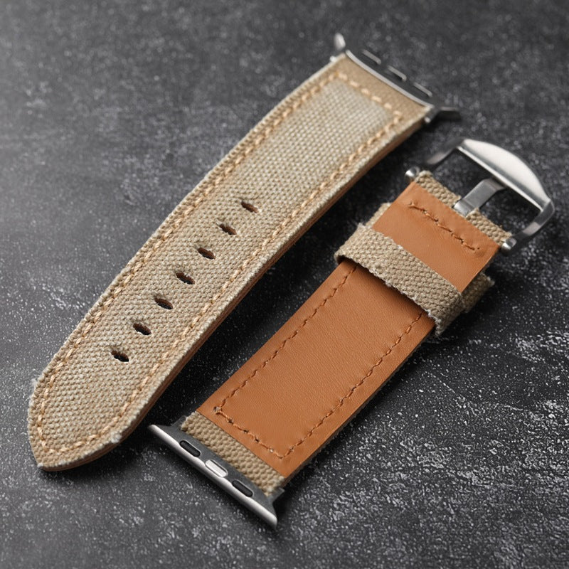 Handmade Genuine Canvas Leather Watchband