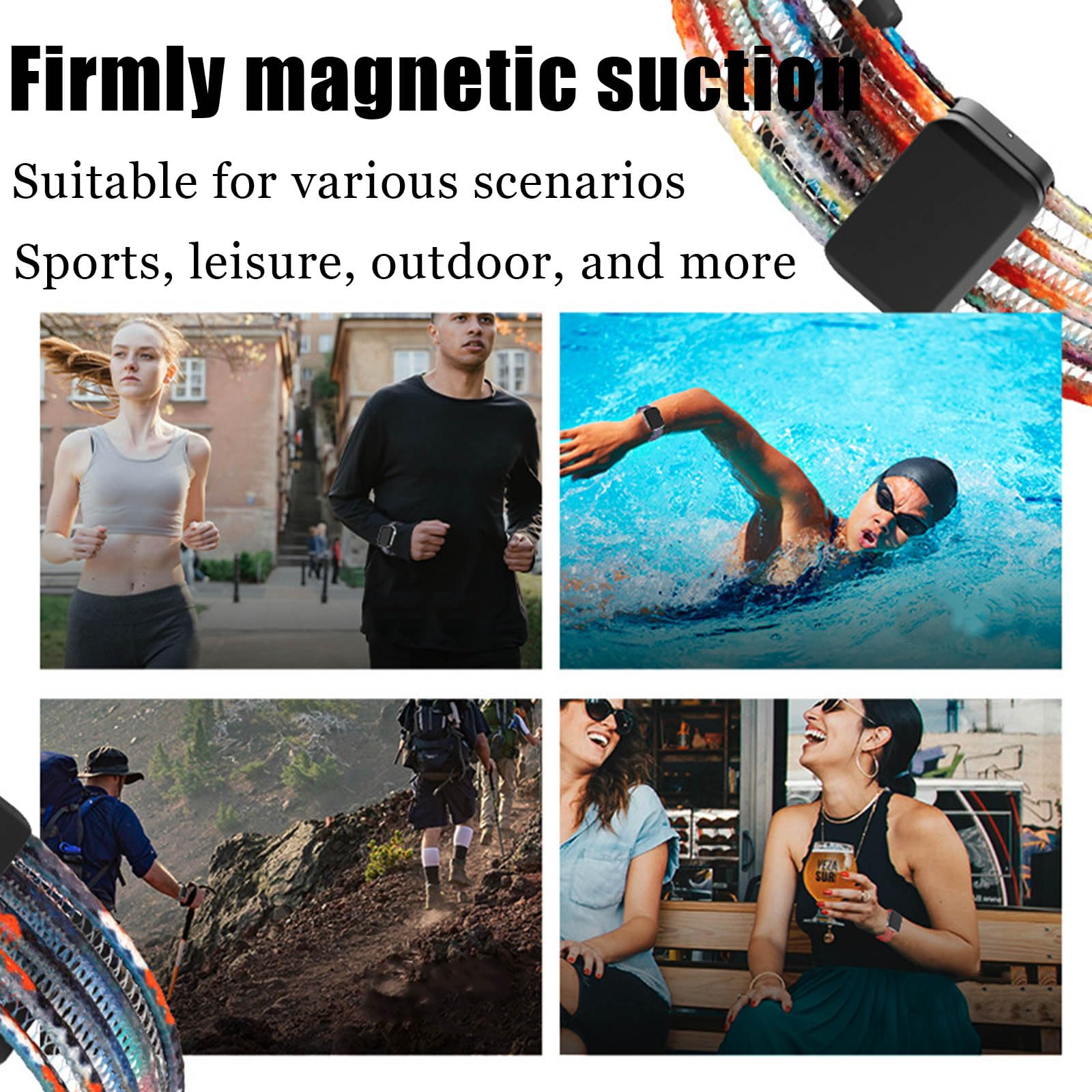 Fish Silk Mesh Breathable Magnetic Soft Strap For Apple Watch