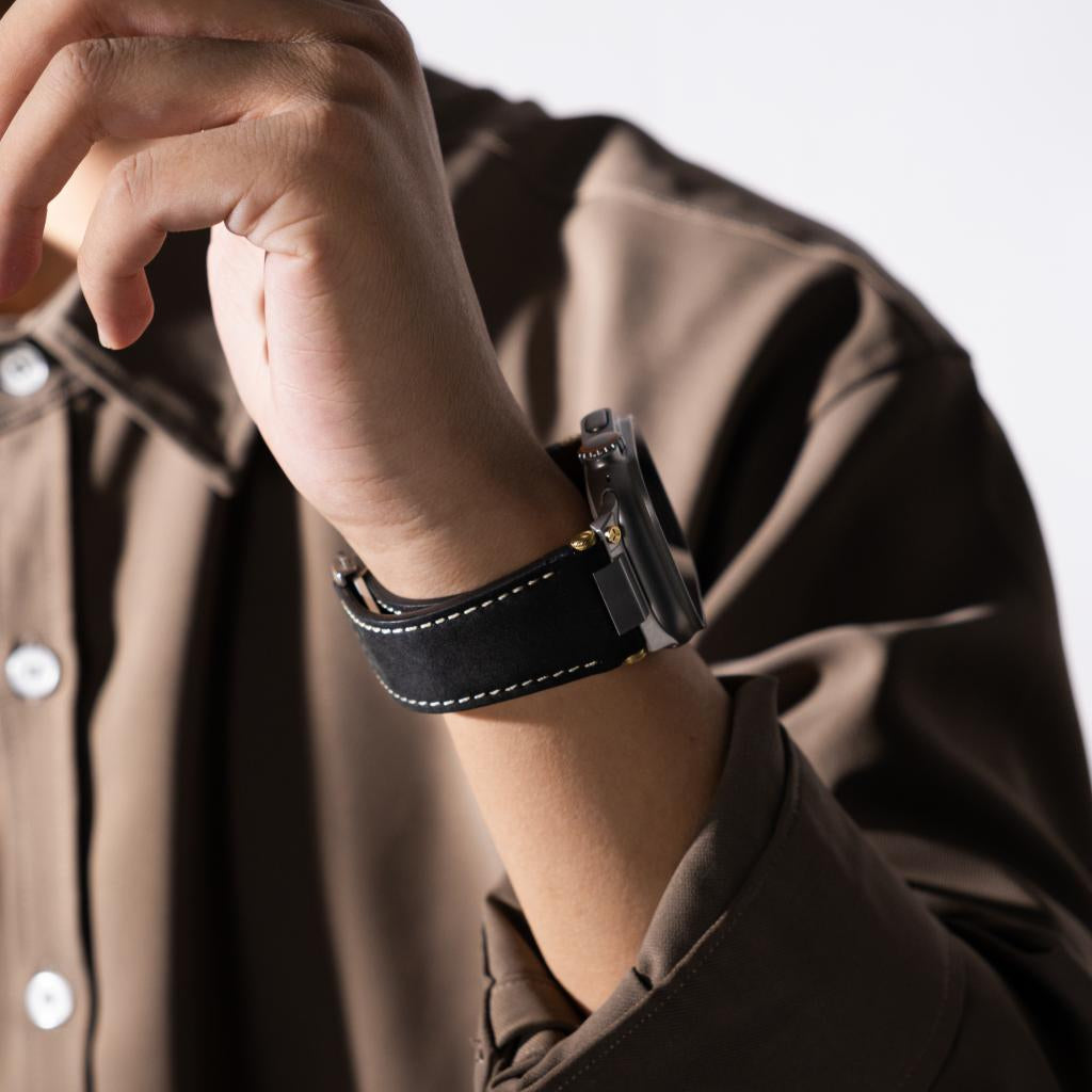 Elite Italian Leather Band with Deployment Clasp for Apple Watch