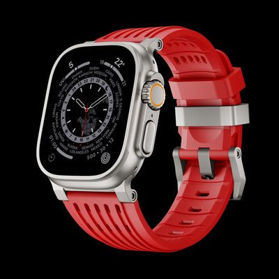 Ultra-Wide Leather /silicone Tactical Watch Band For Apple Watch