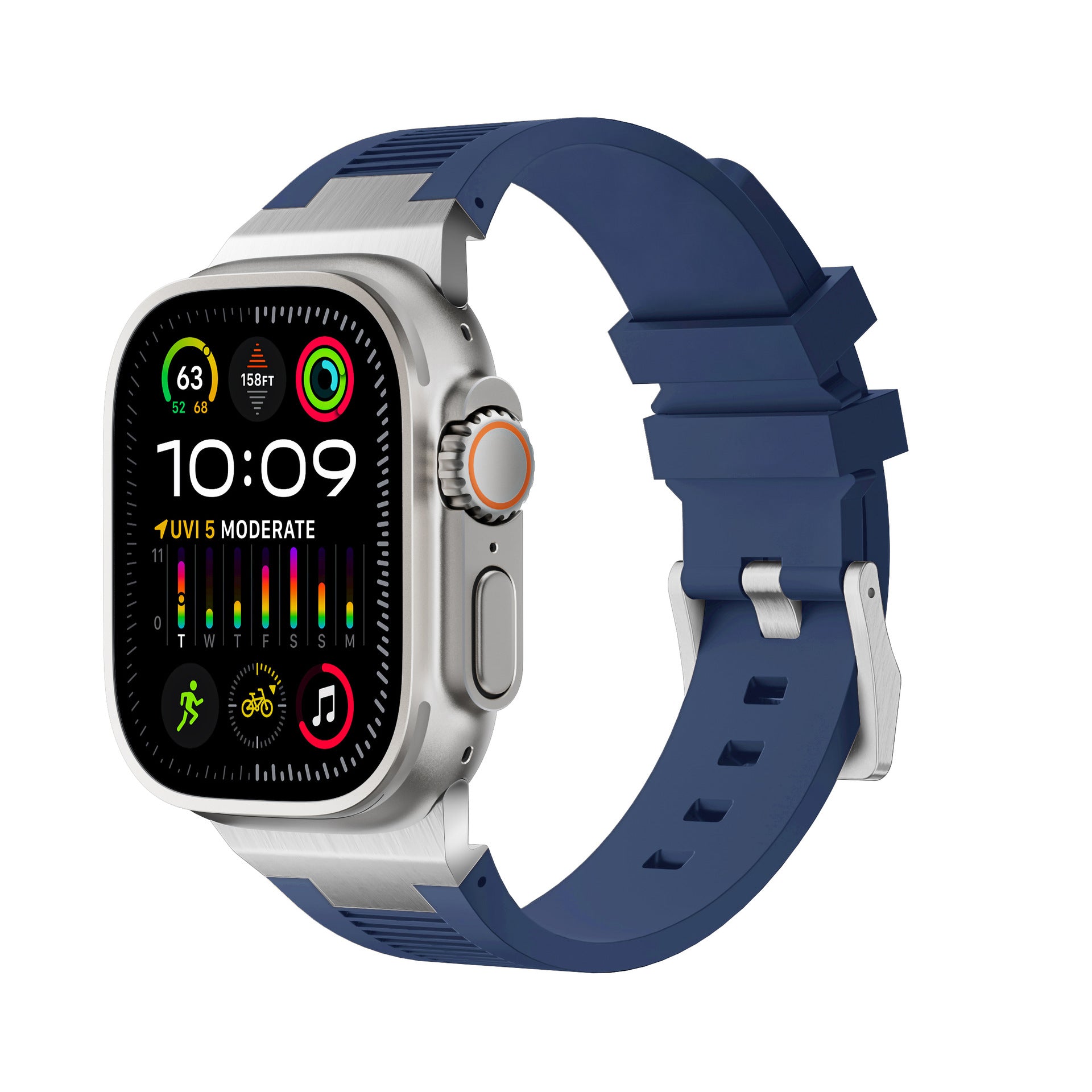 AP New Connector Silicone Band For Apple Watch