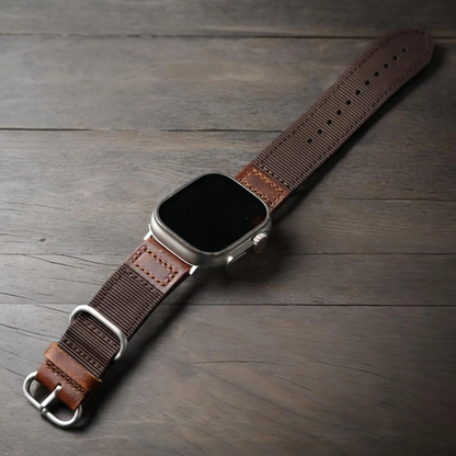 Nylon + Leather Band For Apple Watch