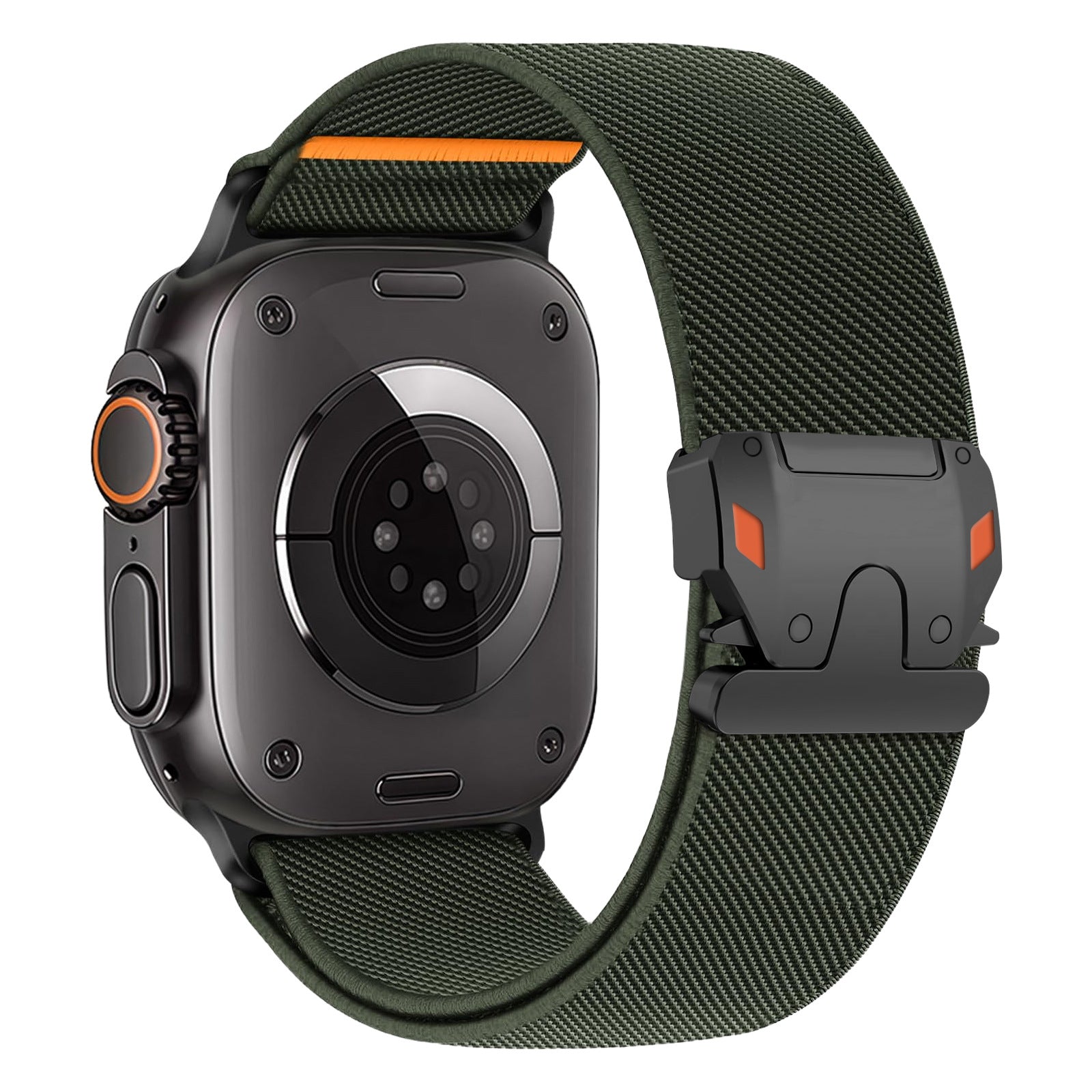 Heavy‑Duty Elastic Woven Nylon Band for Apple Watch