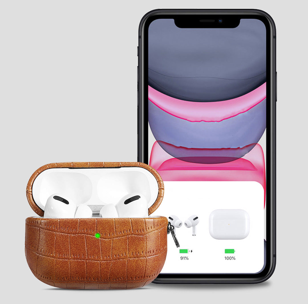 Crocodile Texture Leather AirPods Case
