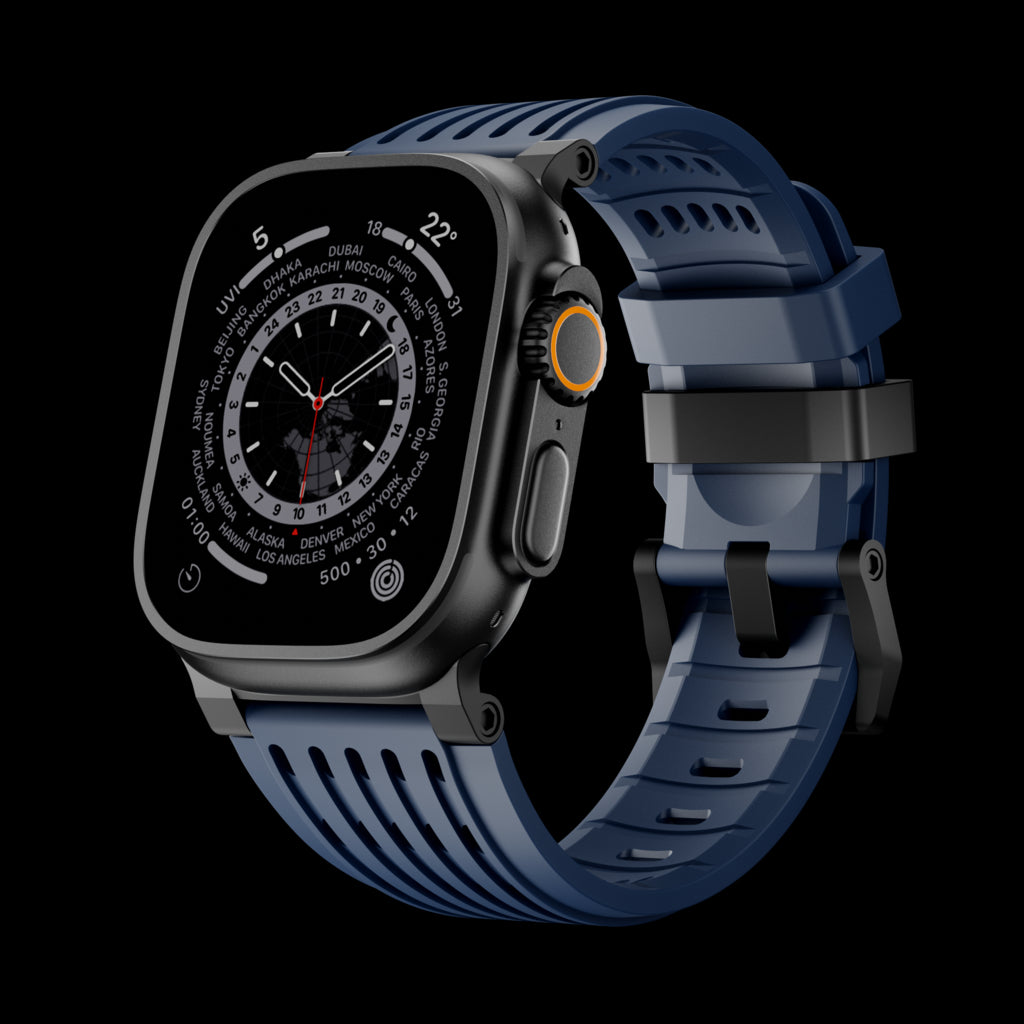 Ultra-Wide Leather /silicone Tactical Watch Band For Apple Watch
