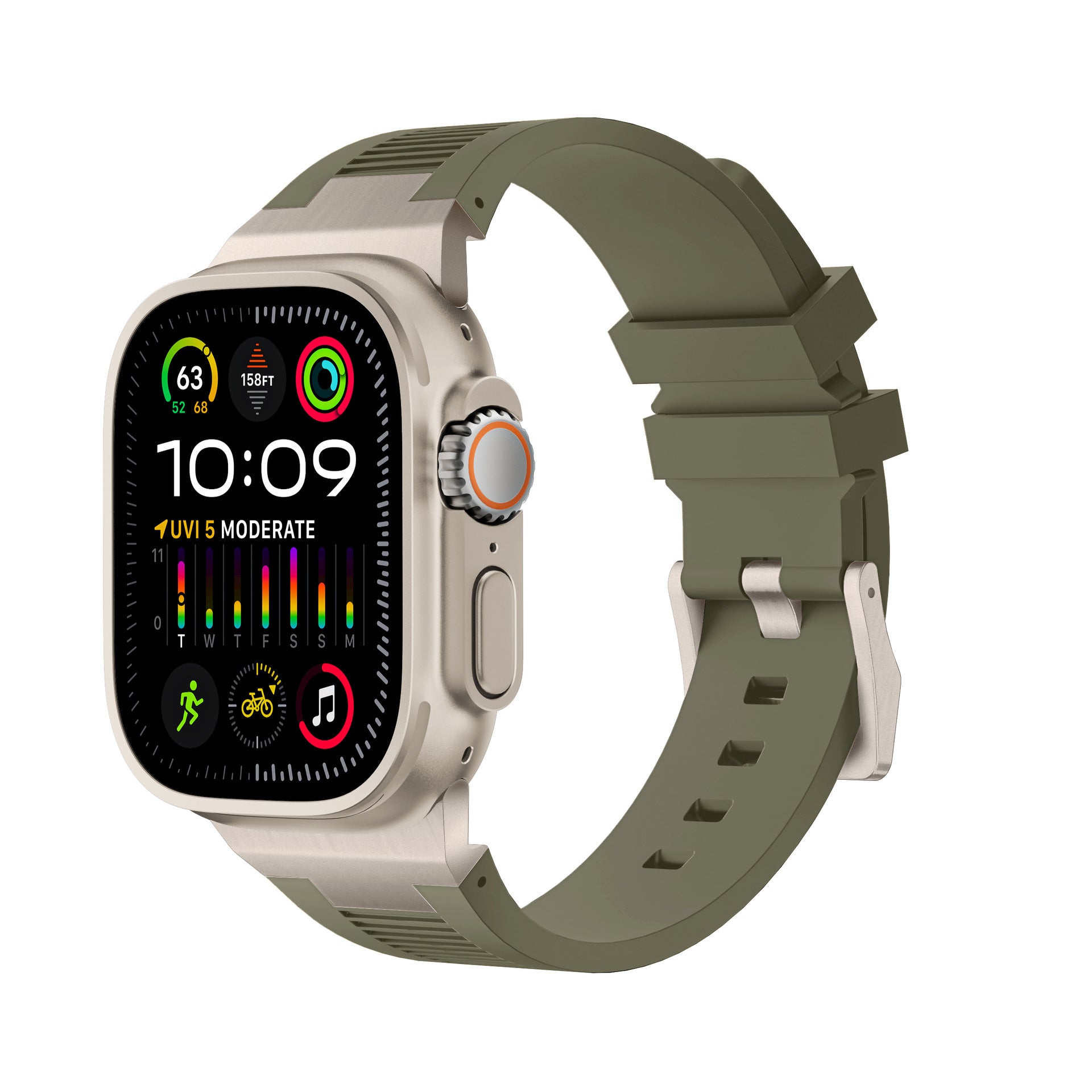 AP New Connector Silicone Band For Apple Watch