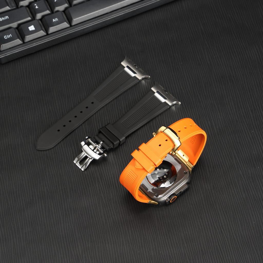 Chrono-Strata Apple Watch Band – FKM Fluoroelastomer with Butterfly Clasp