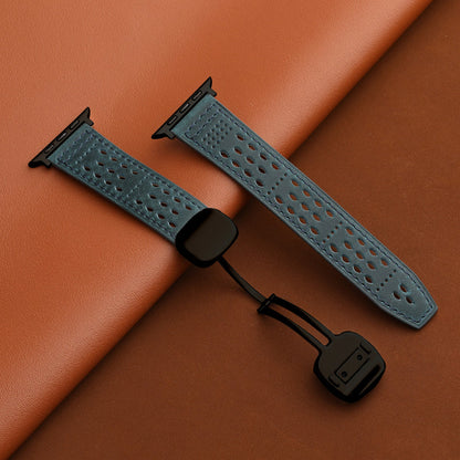 Upgraded Magnetic Buckle Leather Strap For Apple Watch