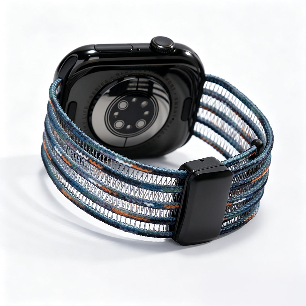 Fish Silk Mesh Breathable Magnetic Soft Strap For Apple Watch