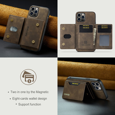 2-in-1 Magnetic Wallet iPhone Case – Detachable Leather Card Holder