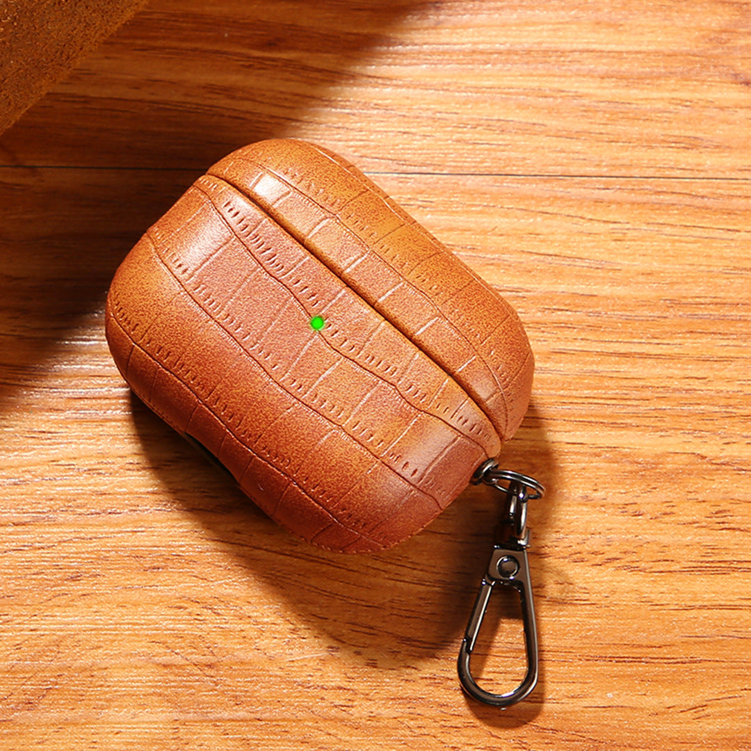 Crocodile Texture Leather AirPods Case